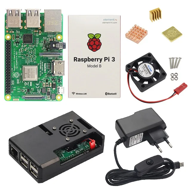 Raspberry Pi 3 Model B или Raspberry Pi 3 model b плюс плата+ ABS чехол+ блок питания мини ПК Pi 3B/3B+ с WiFi и Bluetooth - Комплект: Комплект 1
