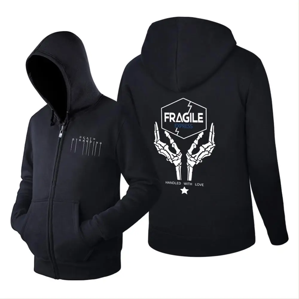 

Death Lea Cosplay Stranding Lea Pullover Hoodie Sweatshirt Cosplay Hooded Fragil logo Cosplay Pocket Pullover