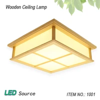 wholesale square 354555cm japanese tatami oak wooden led ceiling light solid wood lighting for home decor lamp lantern fixture