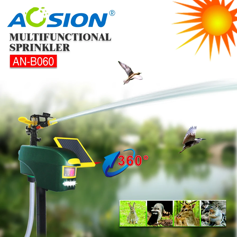 

Aosion Multifunctional Solar Motion Activated Sprinkler Animal Repeller Repel Deer, Birds ,Dog,Foxes Away without the batteries
