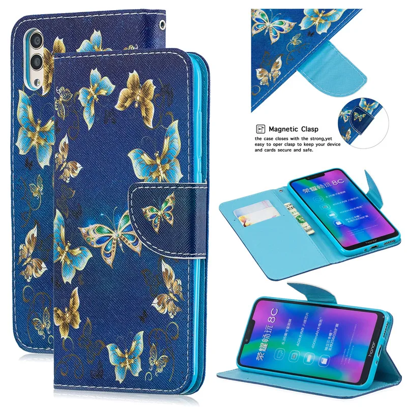 Чехол-бумажник с откидной крышкой для Huawei Honor 8C чехол в виде книжки телефона