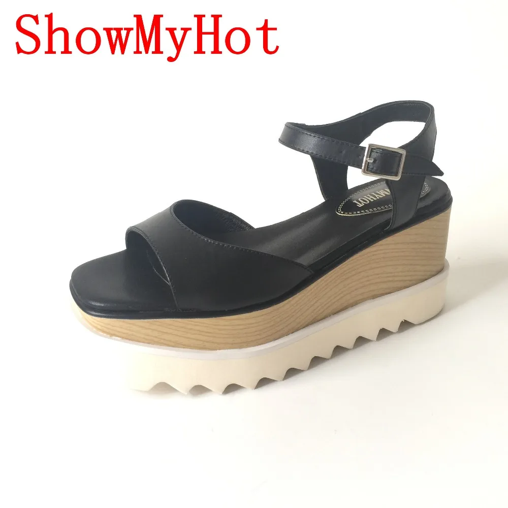 Женские туфли на платформе ShowMyHot весенне Летние мокасины из натуральной кожи