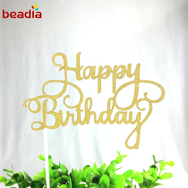 1 шт многоцветные кекс торт Топпер С Днем Рождения флажки для торта двойная