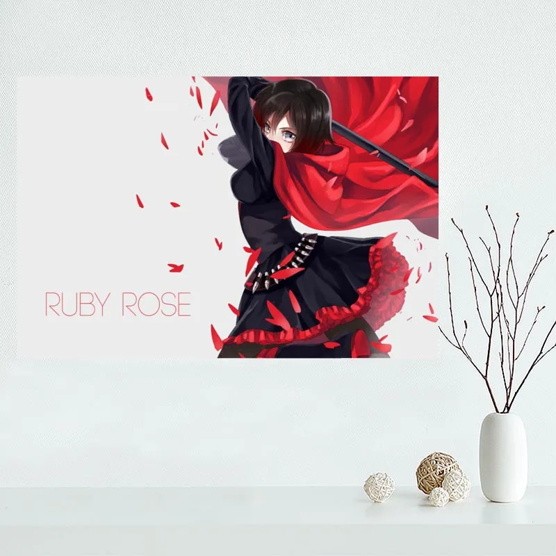 Новое поступление на заказ RWBY холст картина плакат Домашняя Декоративная скатерть шелковая ткань настенное Искусство Плакат для гостиной - Цвет: Светло-зеленый