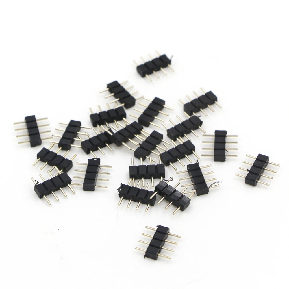 20 шт 4pin RGB Разъем 4 pin 5pin игла Мужской адаптер разъем DIY solderless для светодиодный RGBW 5050