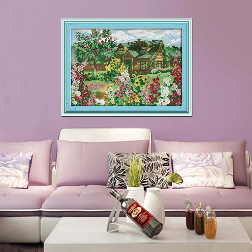 Joy Sunday Country cottage decor painting counted printed on canvas 11CT14CT Chinese Cross Stitch kits embroidery needlework Set | Дом и сад