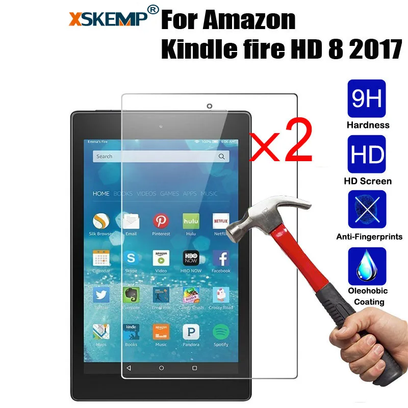 XSKEMP 2 шт./лот Защита экрана для Amazon Kindle fire HD 8 2017 0 9H твердость планшета против