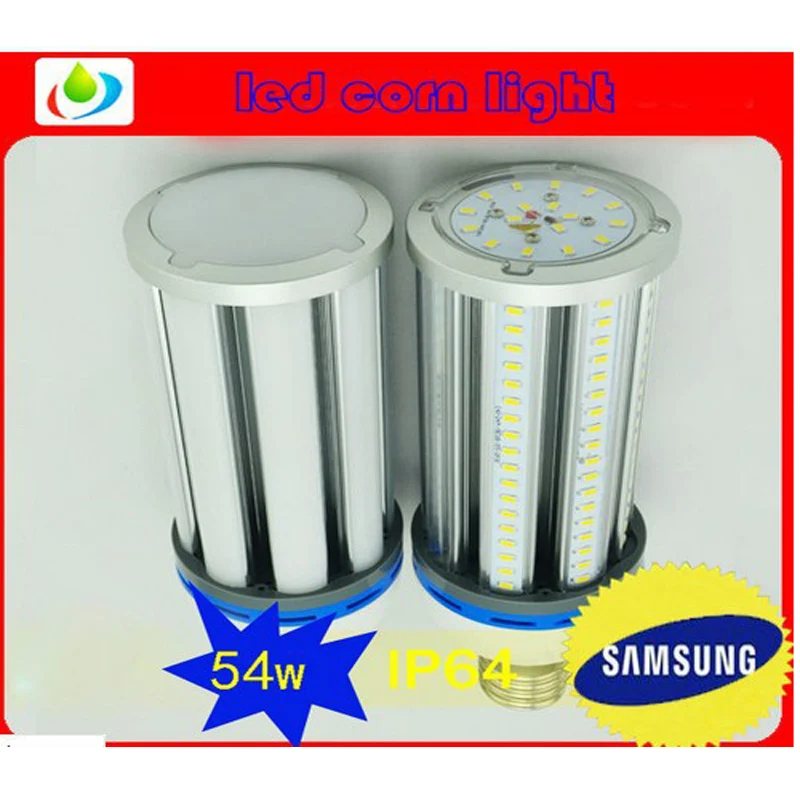 54 Вт E40/E27 LED Кукуруза уличный свет Samsung 5730 алюминиевый корпус радиатора 360 градусов