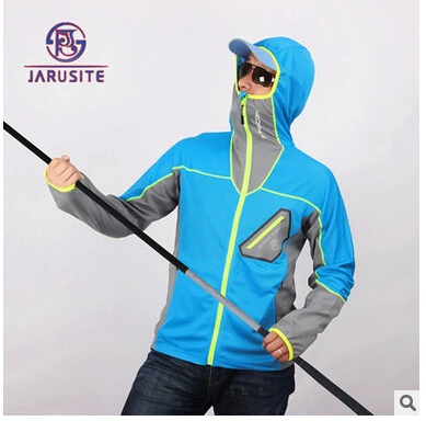 

Outdoor biking fishing Anti-UV clothing quickly dry jacket men sports jacket with hood fishing vest With luminous