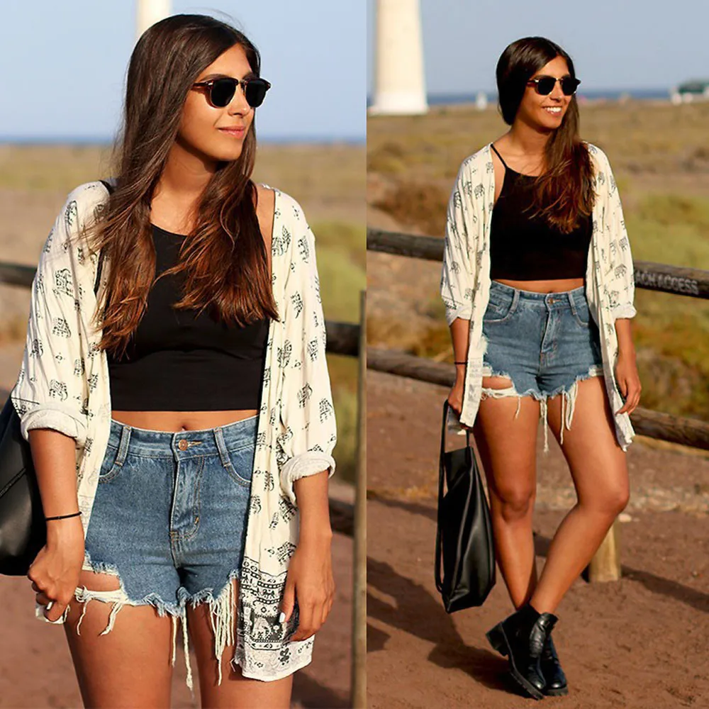 Новинка хлопковое парео для женщин женский кардиган с принтом слона и рукавом до