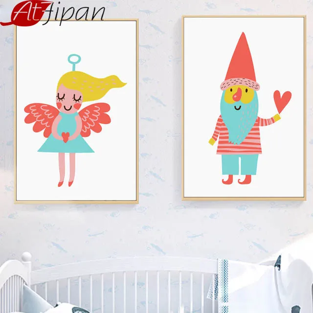 Картина на холсте Atfipan с ангелом без рамки настенные плакаты и принты в