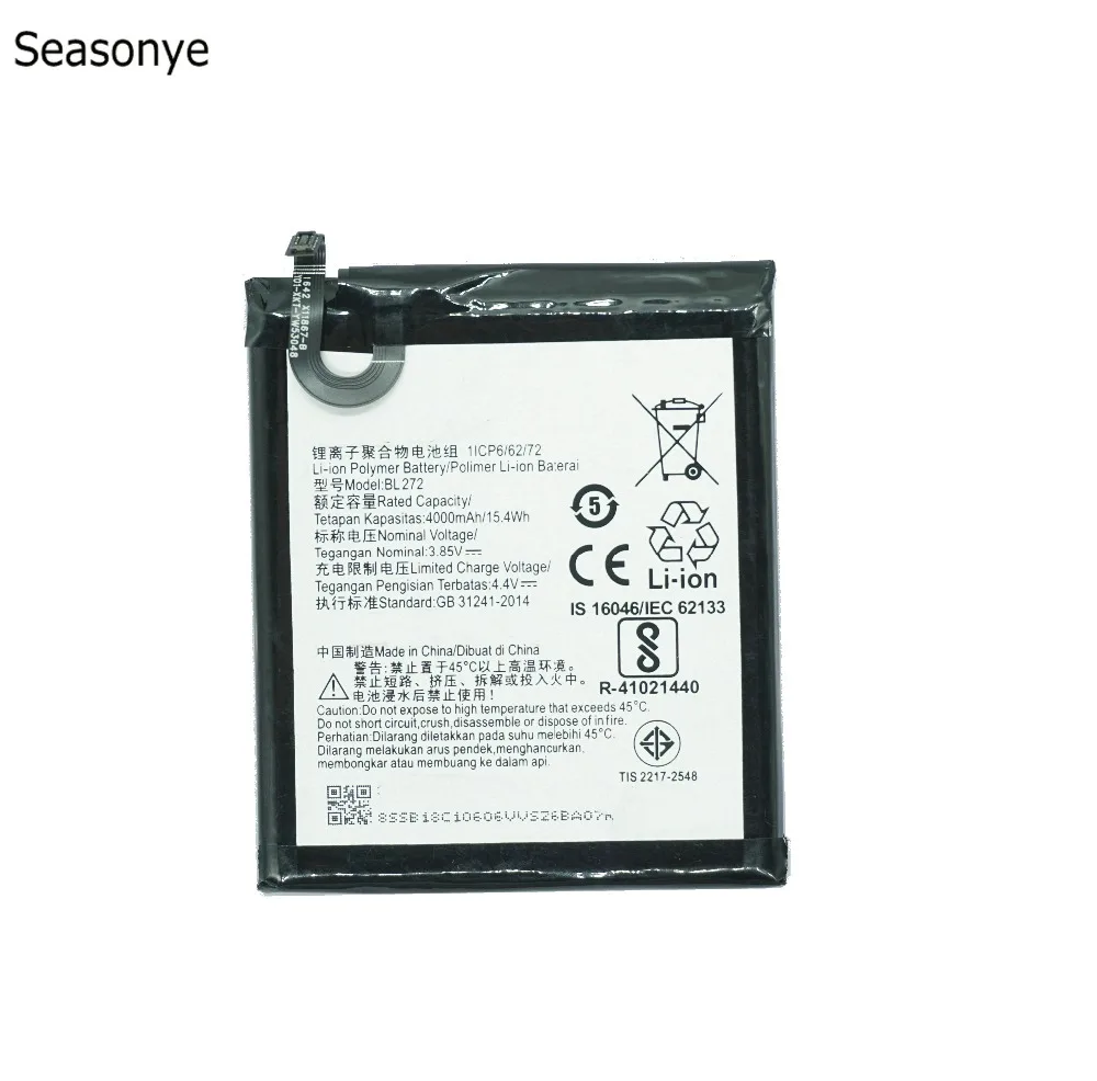 Seasonye 4000 mAh/15.4Wh BL272 Сменный аккумулятор для телефона+ отвертка инструменты для lenovo Vibe K6 power XT1662 K33A42 батареи