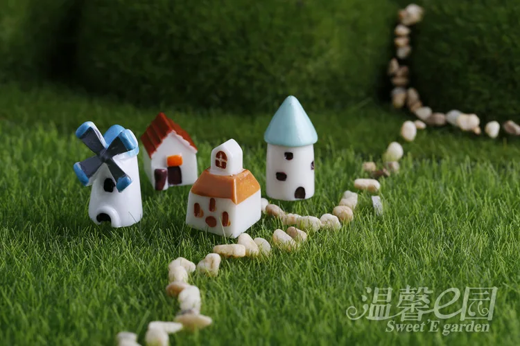 4 шт./лот мельница для творчества искусство дома замок мох микро ландшафтное