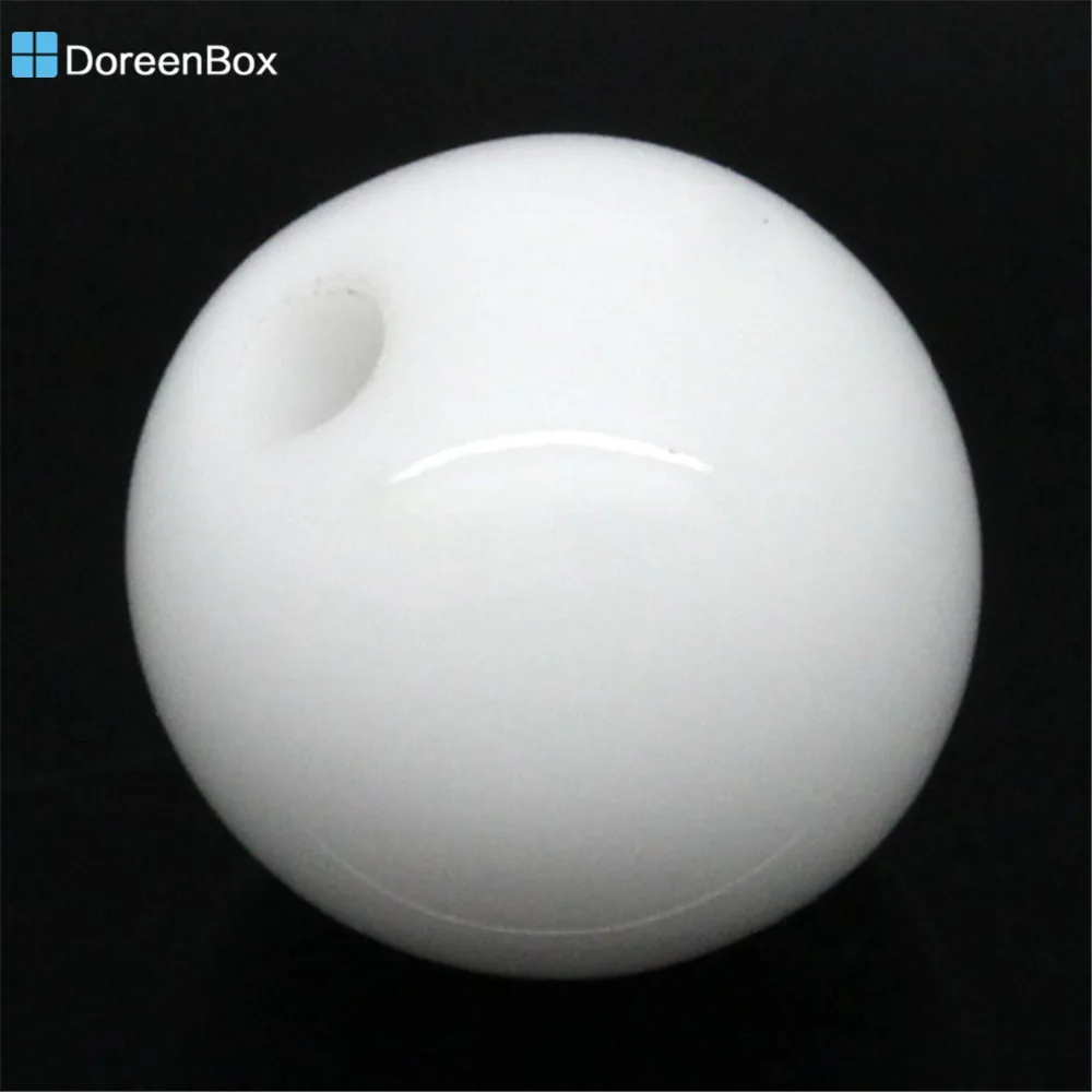 Doreen Box hot 200PCs круглый белый акриловый разделительные бусины 10mm(3/8 &quot) Dia.(B20670)|acrylic