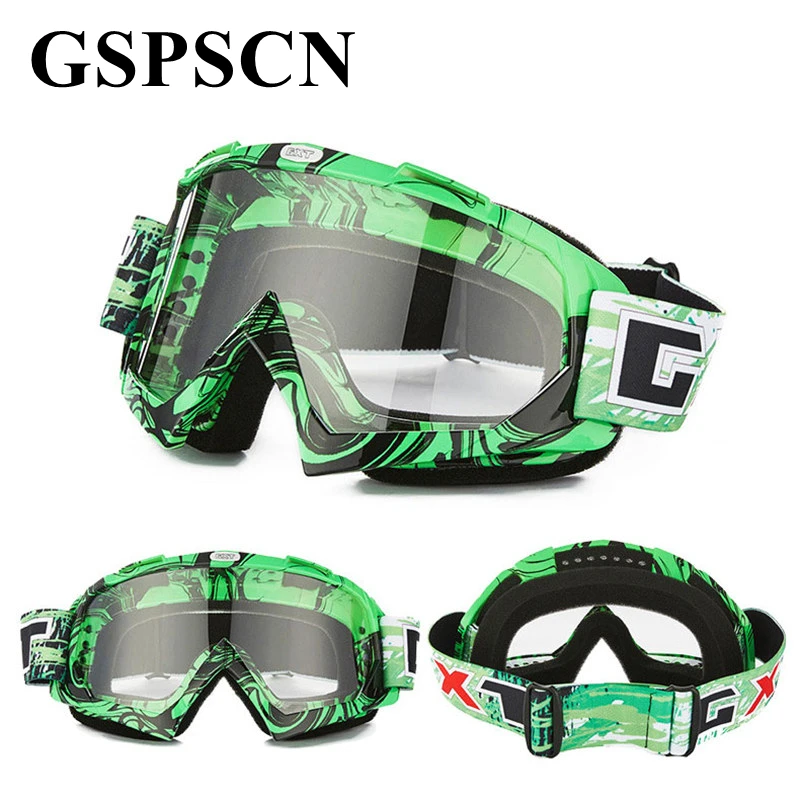 GSPSCN мотоциклетные очки для мотокросса гонок на шлем Gafas Dirt Bike ATV MX с прозрачными