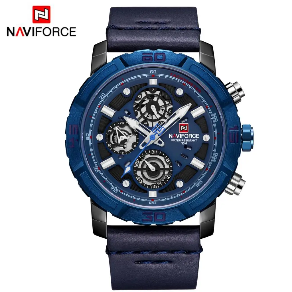 NAVIFORCE мужские часы лучший бренд класса люкс водонепроницаемые 24 часа дата