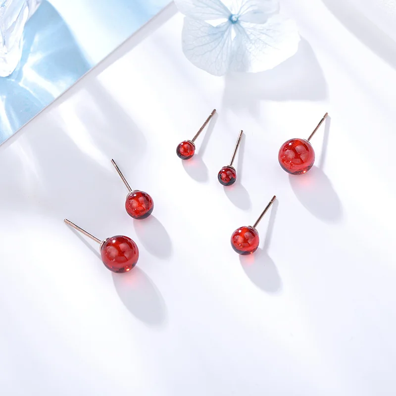 3 пары серьги ювелирные изделия Красный lucky модные Мода розовое золото для женщин