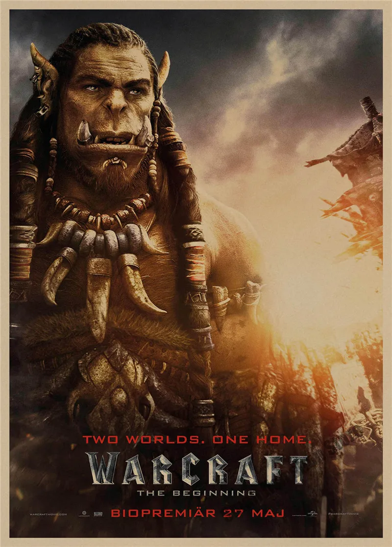 Warcraft ретро плакат, крафт-бумага, бумага для бара, кафе, домашний декор, настенная роспись