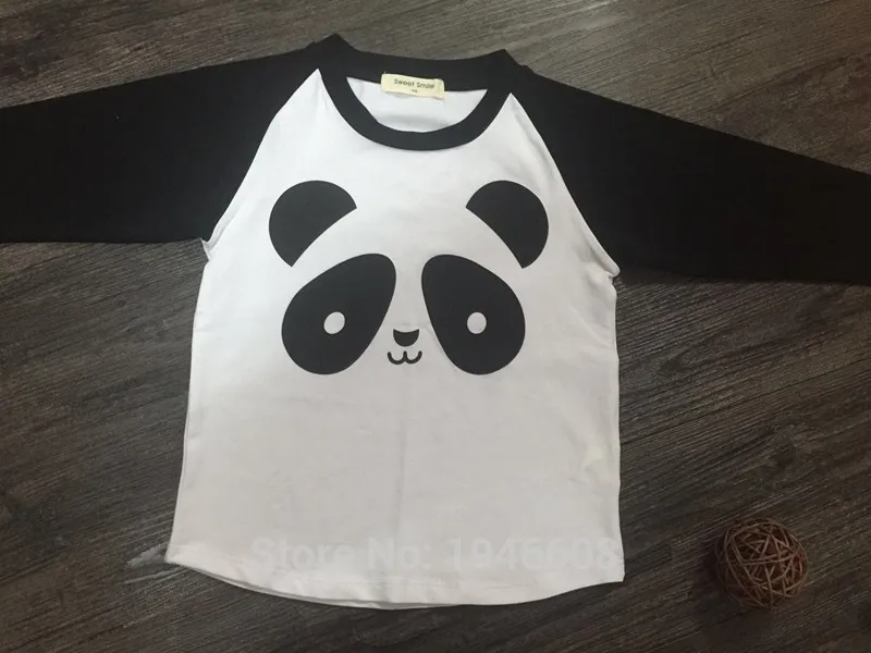 Модная одежда для маленьких мальчиков Хлопковая Футболка с принтом панды + штаны
