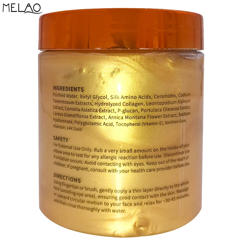 Melao 24 k Золотая маска для лица 250 г увлажняющий антивозрастной отбеливающая