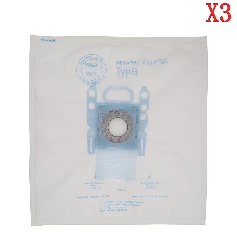 Мешки для пыли Bosch Siemens BGL45 VSZ5 VSM5 VSZ6 VS07 VSQ4 VSQ5 BSG7 BSD2800/05 BSD2800/06 BSG6 GL30 мешки типа G
