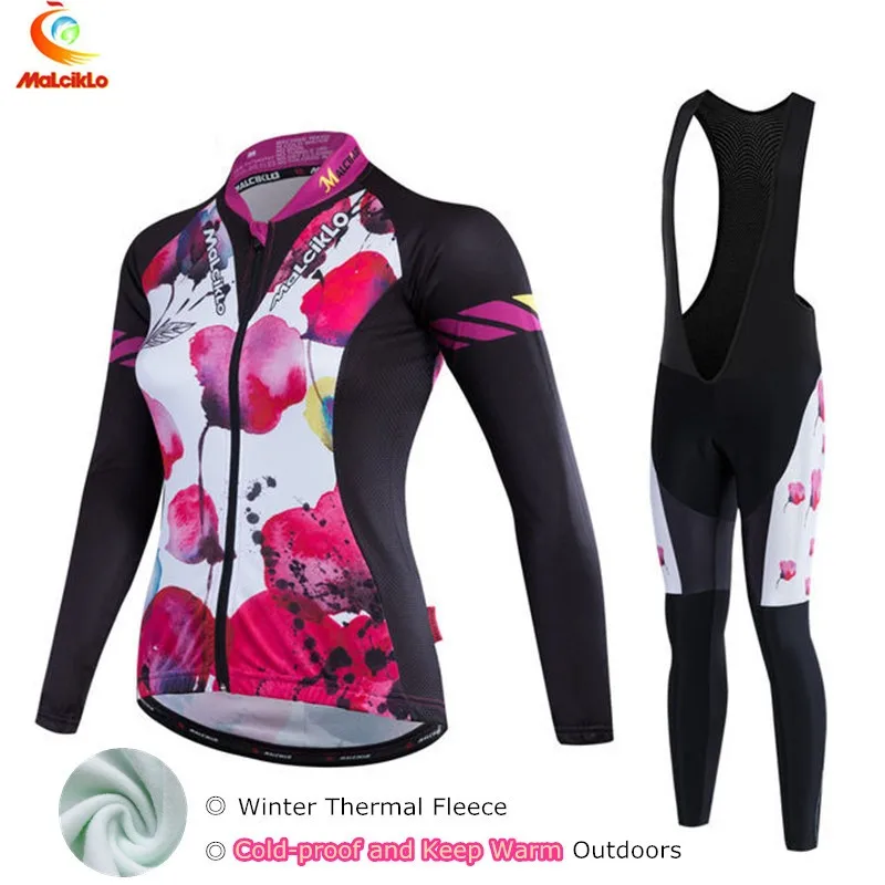 Ropa Ciclismo Mujer Invierno Winter Thermal Fleece Pro Cycling Jersey Women 2019 MTB Maillot Bike Long Sleeve Clothing | Спорт и