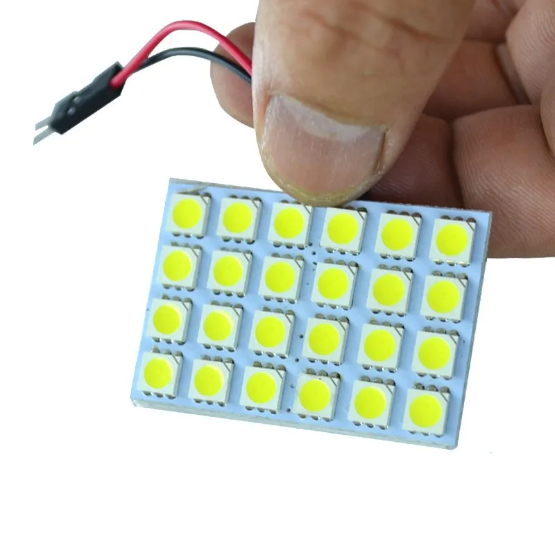 10 комплектов Светодиодная панель 24 SMD 5050 T10 Ba9s C5W адаптер гирлянда купольный