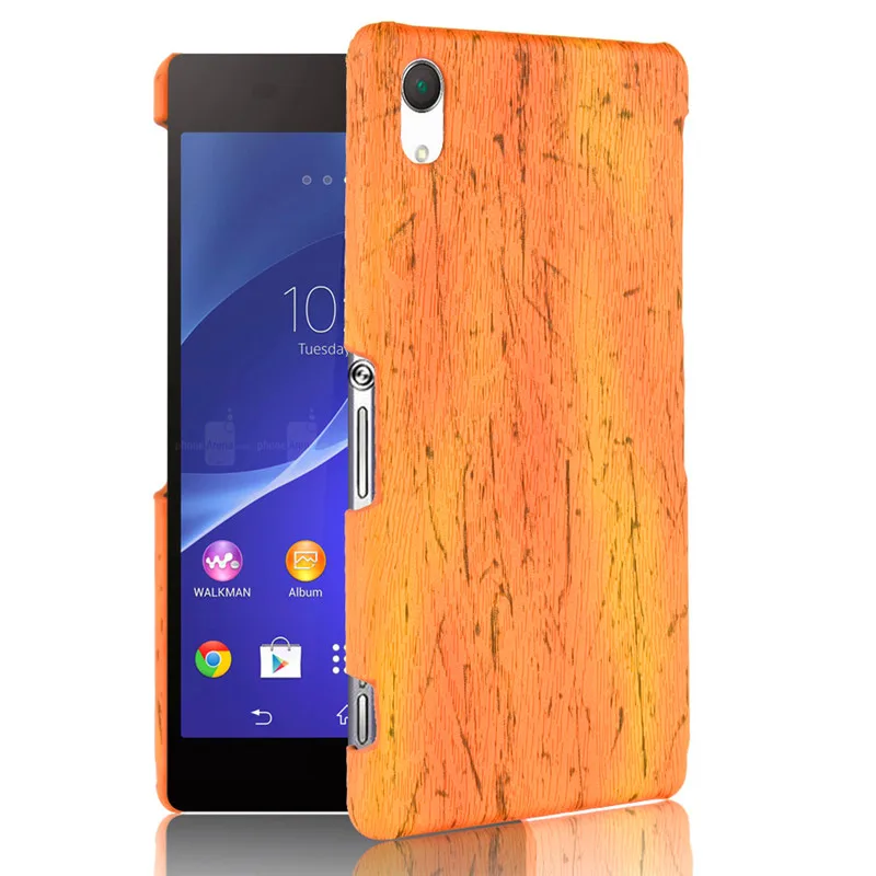 Чехол для Sony Z 2 Z2 D6502 D6503 жесткая задняя крышка из поликарбоната с деревянным