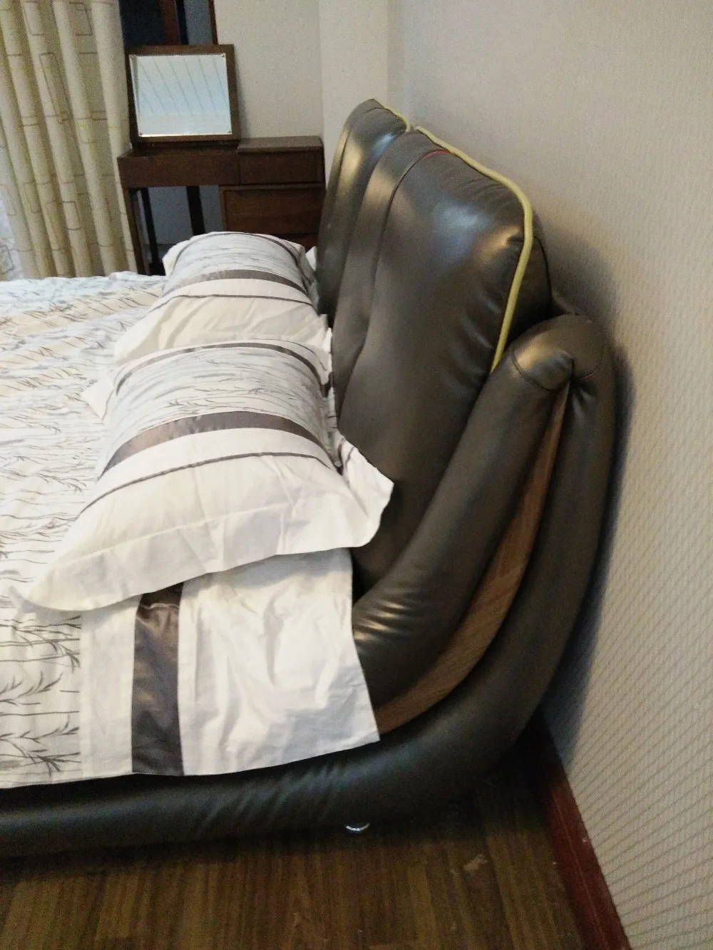 Рама DYMASTY натуральная кожа мягкая кровать современный дизайн кровать bett, cama мода king/queen Размер мебель для спальни