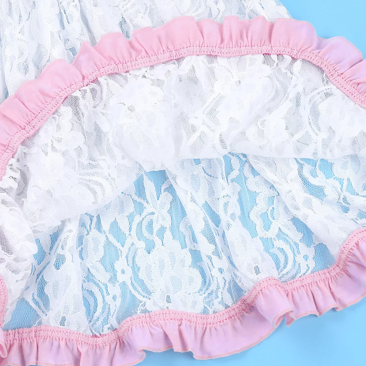 

Womens Sexy Baby Romper Japanese School Girls Club Exotic Costumes Diaper Lover Cosplay Bodysuit with Ruffled Lace Mini Skirt