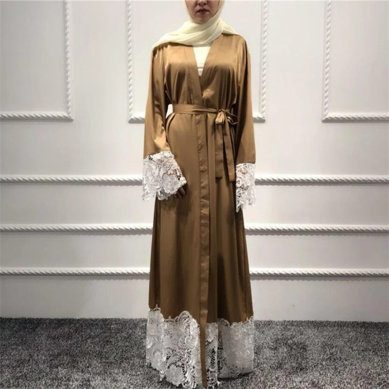 Мусульманский для женщин кружево абаи 2019 Дубай кардиган платье арабских костюмы