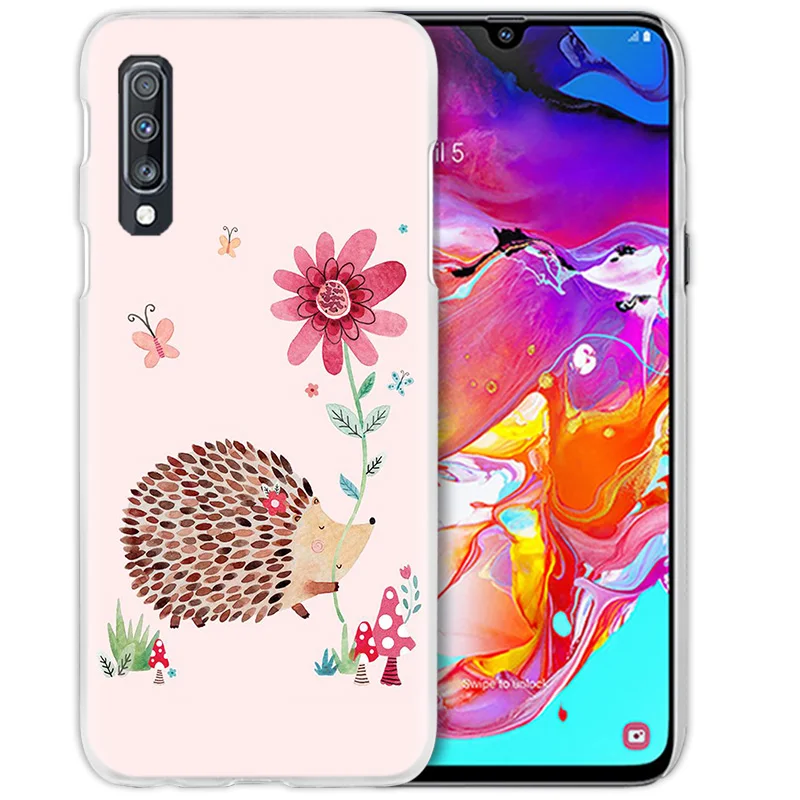 Тонких листов Kawai Ежик чехол для samsung Galaxy A50 A70 A20e A60 A40 A30 A20 A10 A8 A6 плюс A9 A7 Жесткий PC APhone Coque