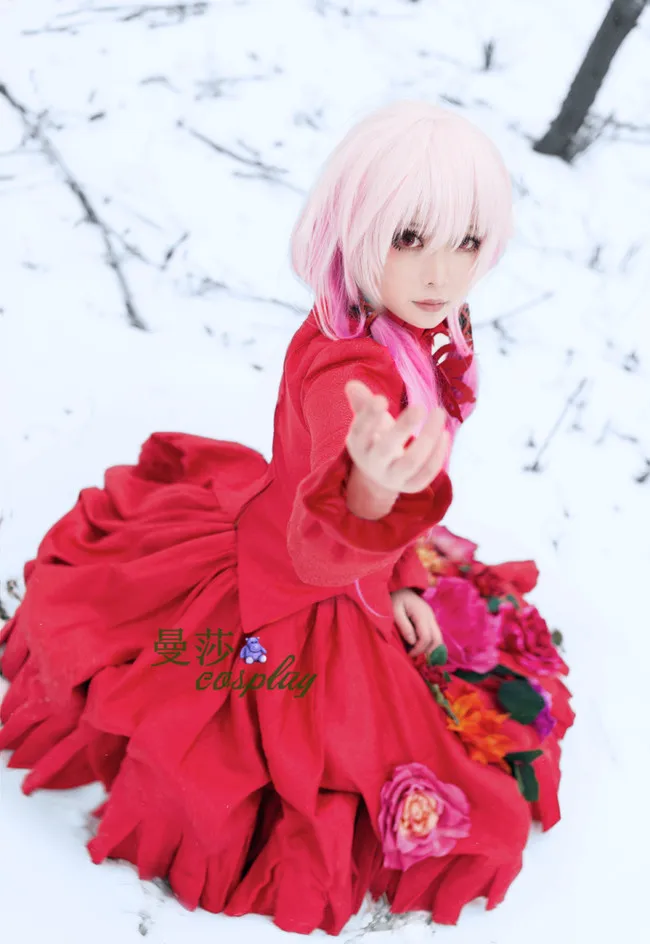 2016 надпись Guilty Crown GC YUZURIHA INORI красные цветы Косплей Костюм на заказ | Тематическая