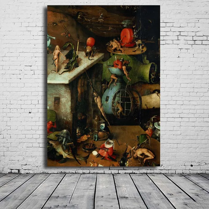 23 Художественная портретная живопись Сад земных прелестей Hieronymus Bosch настенные картины для гостиной Куадрос украшение дома - Цвет: 23