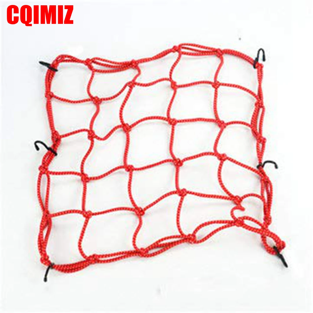 3 Colors 40 x 40cm Motorcycle Helmet Holder Reflection Mesh Net Bag Heavy-Duty 6 hooks Hold down Luggage Cargo Bungee Rope |