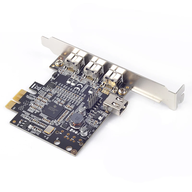 PCIe PCI-e x1 к 1394b FireWire карты контроллера 3 внешних + 1 общий внутренний 1394a порты чип TI