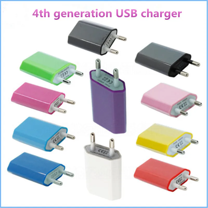 100 шт./лот 4th поколения Зарядное устройство Зарядка через usb головы 1A для Android