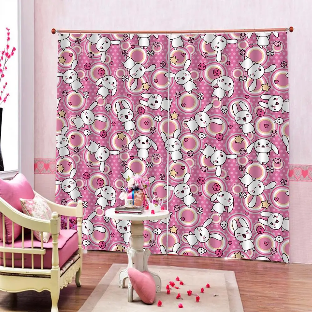 Blackout curtain 3D Curtain Luxury Window Living Room pink curtains for girls room | Дом и сад