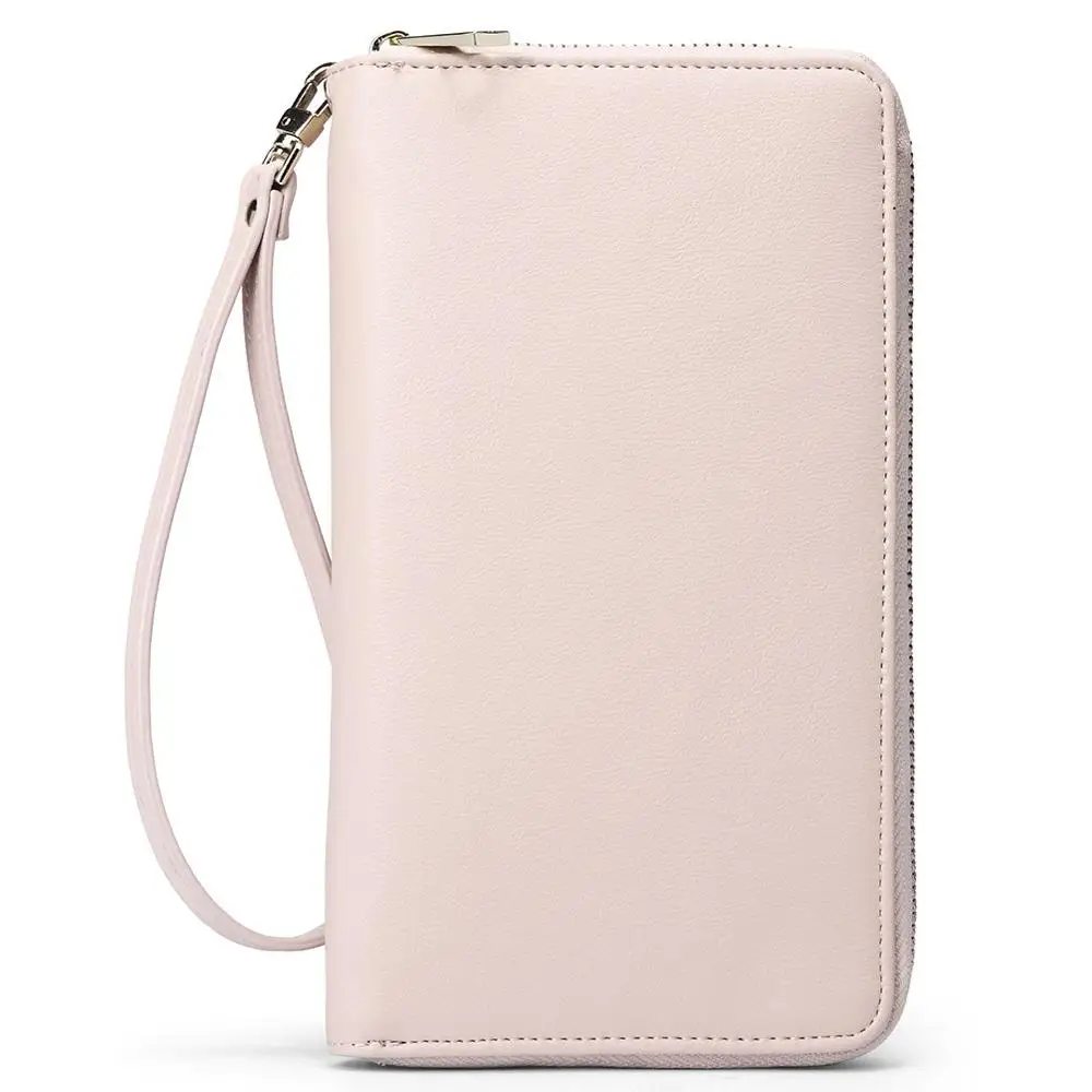 CHALLEN Leather Women Wallets PU Designer Zipper Long Wallet Women Card Holder Ladies Purse Money Bag Carteira Feminina - Цвет: pink