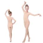 Балетное белье для девочек, костюм телесного цвета, трико, балетная Экипировка, тянущиеся термобелье для танцев