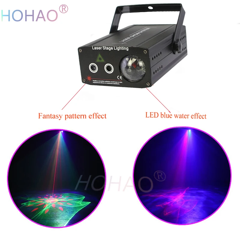 HOHAO Новое прибытие Мини Disco Вечерние огни этапе RGB эффект свет водяной знак 2X много