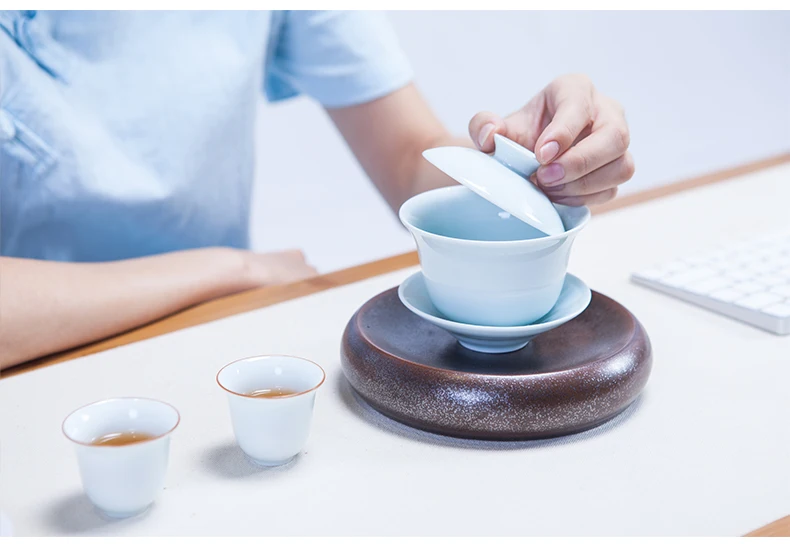 «King tea Mall» Celadon фарфор гайвань для китайское кун-фу чай, пиалы для чая, чайные принадлежности, чайные сервизы, чайные инструменты, подарки
