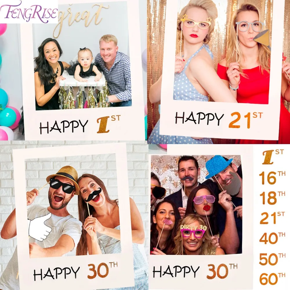 Фоторамка FENGRISE на 1 й день рождения 30 40 фотостенд реквизит 16 18 21 50 60 для дня