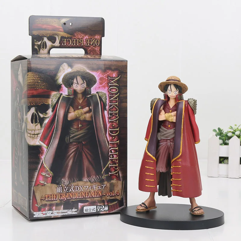 Luffy red cape box Аниме одна деталь DXF фигурка grandline Леди Мужчины Луффи Санджи Tashigi коала Трафальгар Ло Бонни Corazo Doflamingo игрушка 16-20 см - Цвет: Luffy red cape box