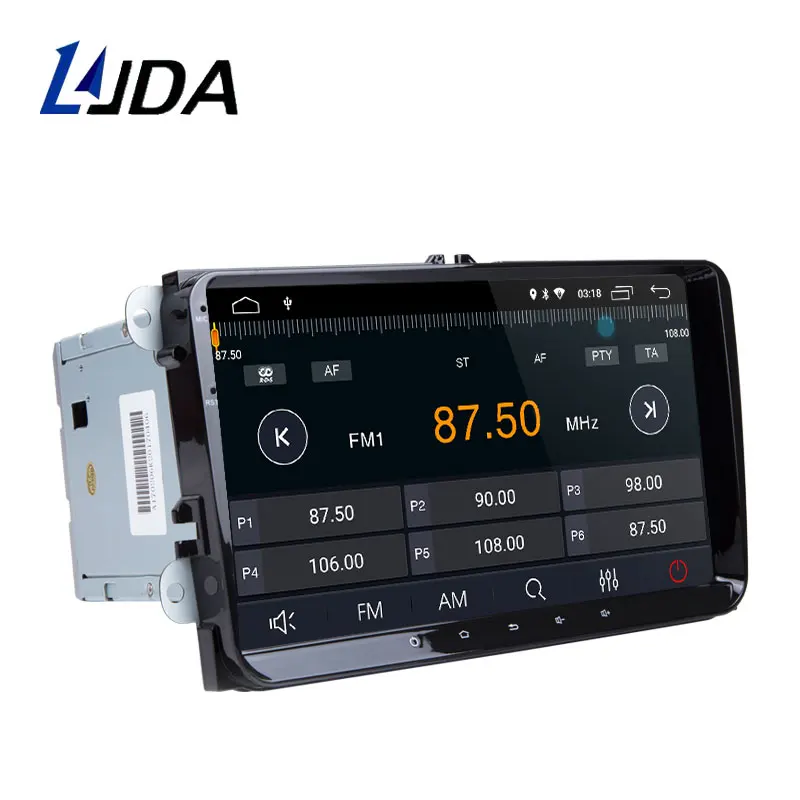 Автомобильный DVD плеер LJDA 2 Din 9 дюймов Andorid 10 0 для Volkswagen VW Passat B6 Polo Golf 4 5 Touran T5 Bluetooth GPS
