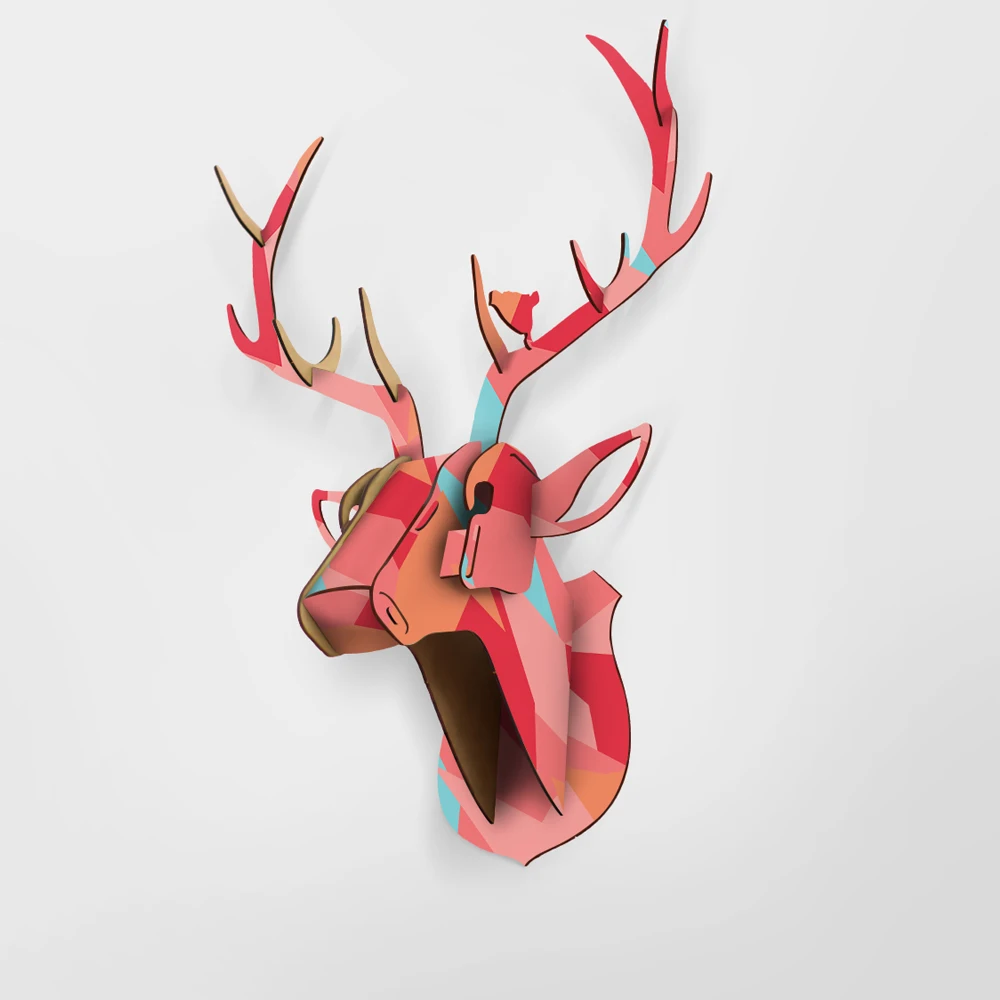 

Limite Animal Christmas Reindeer Head Wooden Wall Hanging For Living Room Bedroom Home Decor Wood Crafts MDF Hanging Decorations