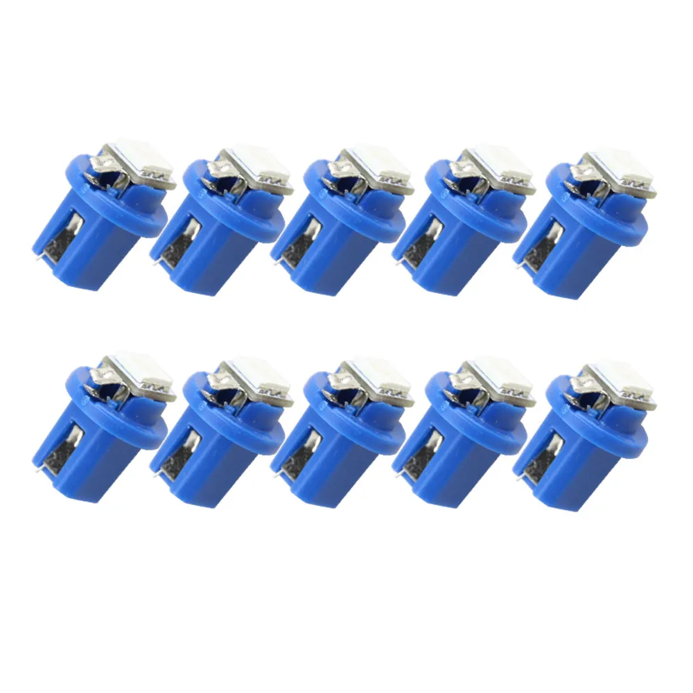 10 шт. T5 B8.5D 5050 1SMD авто аксессуары панель управления кластера спидометра инструмент Светодиодная панель синий 12 V Автомобильный источник света