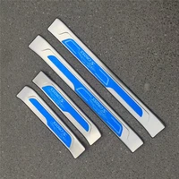4pcsset stainless steel exterior door sill strip fit for s cross threshold trim welcome pedal scuff plate guard cover