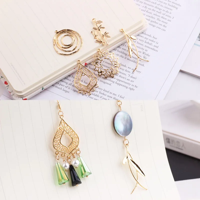 Покрытые медью 18K Золотые цветные серьги diy серьги ювелирные аксессуары ожерелье кулон в виде дерева ветви Ловец снов 4 шт