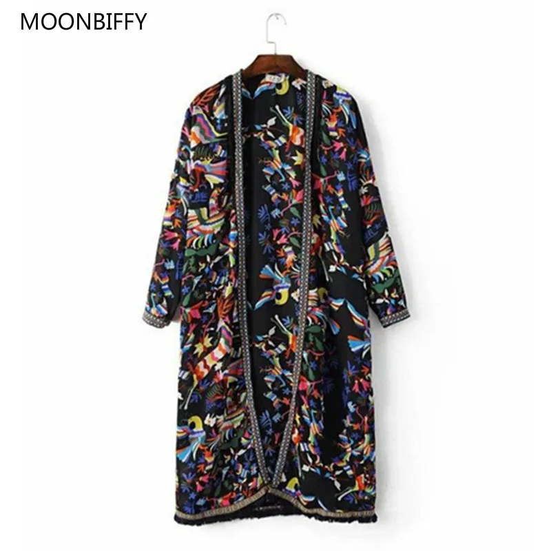 Рубашка с бахромой и вышивкой в этническом стиле новинка летний Кардиган длинным